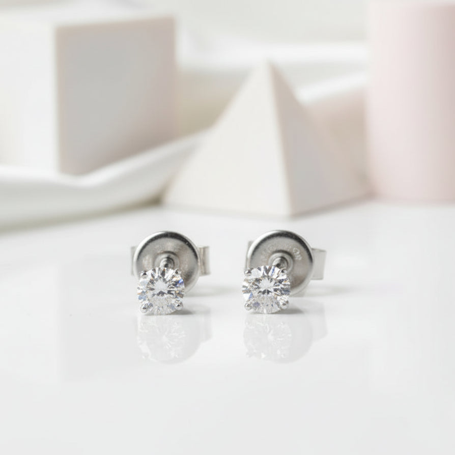 10k Gold 3mm Diamond Stud Earrings-Black Diamonds New York