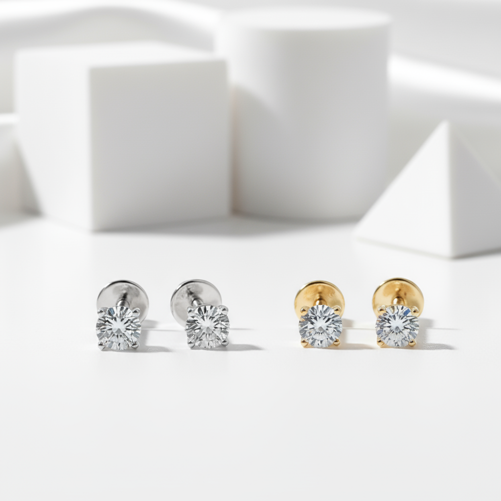 10k Gold 3mm Diamond Stud Earrings-Black Diamonds New York