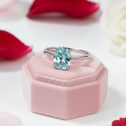 10k Solid Gold Oval Diamond Engagement Ring-Black Diamonds New York