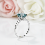 10k Solid Gold Oval Diamond Engagement Ring-Black Diamonds New York