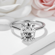 10k Solid Gold Oval Diamond Engagement Ring-Black Diamonds New York