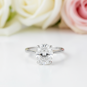 10k Solid Gold Oval Diamond Engagement Ring-Black Diamonds New York