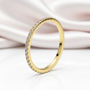 10k Solid Gold Stackable Diamond Option Wedding Band-Black Diamonds New York