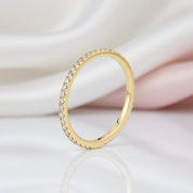 10k Solid Gold Stackable Diamond Option Wedding Band-Black Diamonds New York