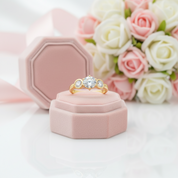 10k Solid Gold Three Stone Round Diamond Option Engagement Ring-Black Diamonds New York