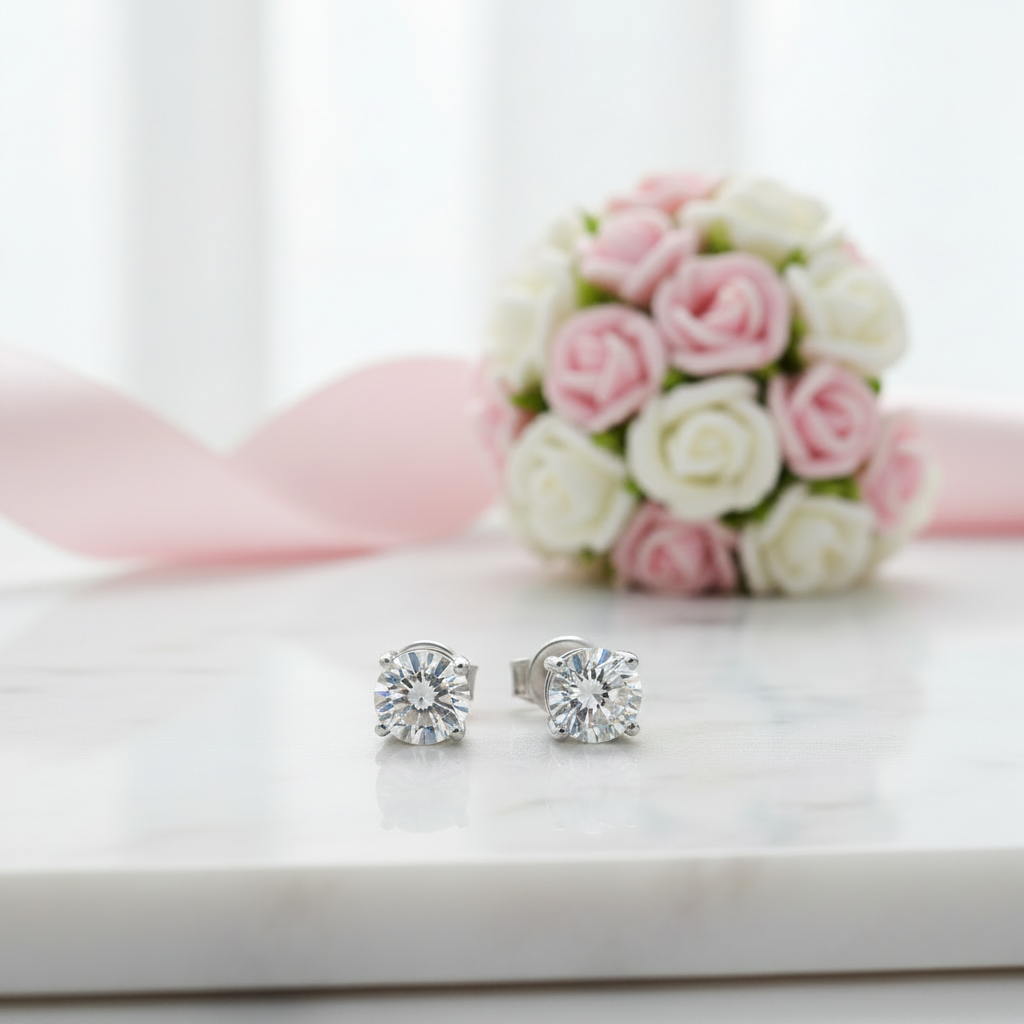 10k Yellow Gold 0.5 Ct Round Diamond Option Stud Earrings-Black Diamonds New York