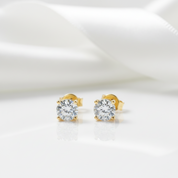 10k Yellow Gold 0.5 Ct Round Diamond Option Stud Earrings-Black Diamonds New York
