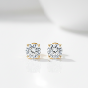 10k Yellow Gold 0.8 Ct Round Cut Diamond Option Stud Earrings-Black Diamonds New York