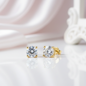 10k Yellow Gold 1.2 Ct Diamond Option Stud Earrings-Black Diamonds New York