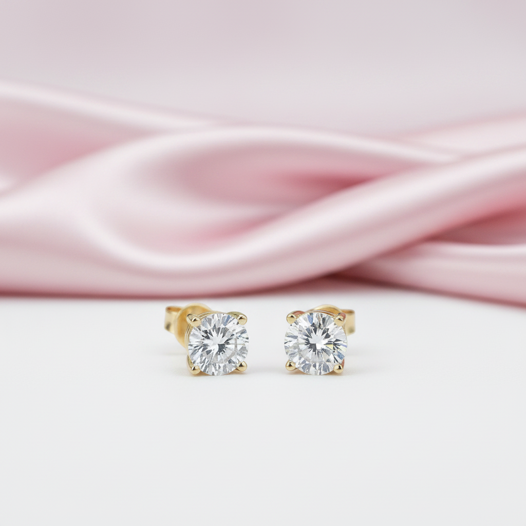 10k Yellow Gold 1.2 Ct Diamond Option Stud Earrings-Black Diamonds New York