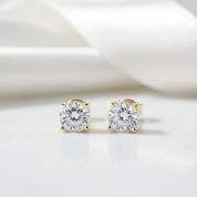 10k Yellow Gold 1.2 Ct Diamond Option Stud Earrings-Black Diamonds New York