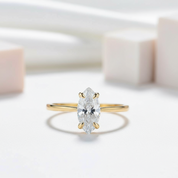 10K Yellow Gold Marquise Cut Diamond Ring-Black Diamonds New York