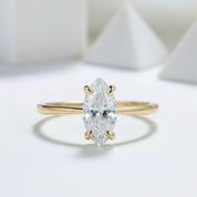 10K Yellow Gold Marquise Cut Diamond Ring-Black Diamonds New York