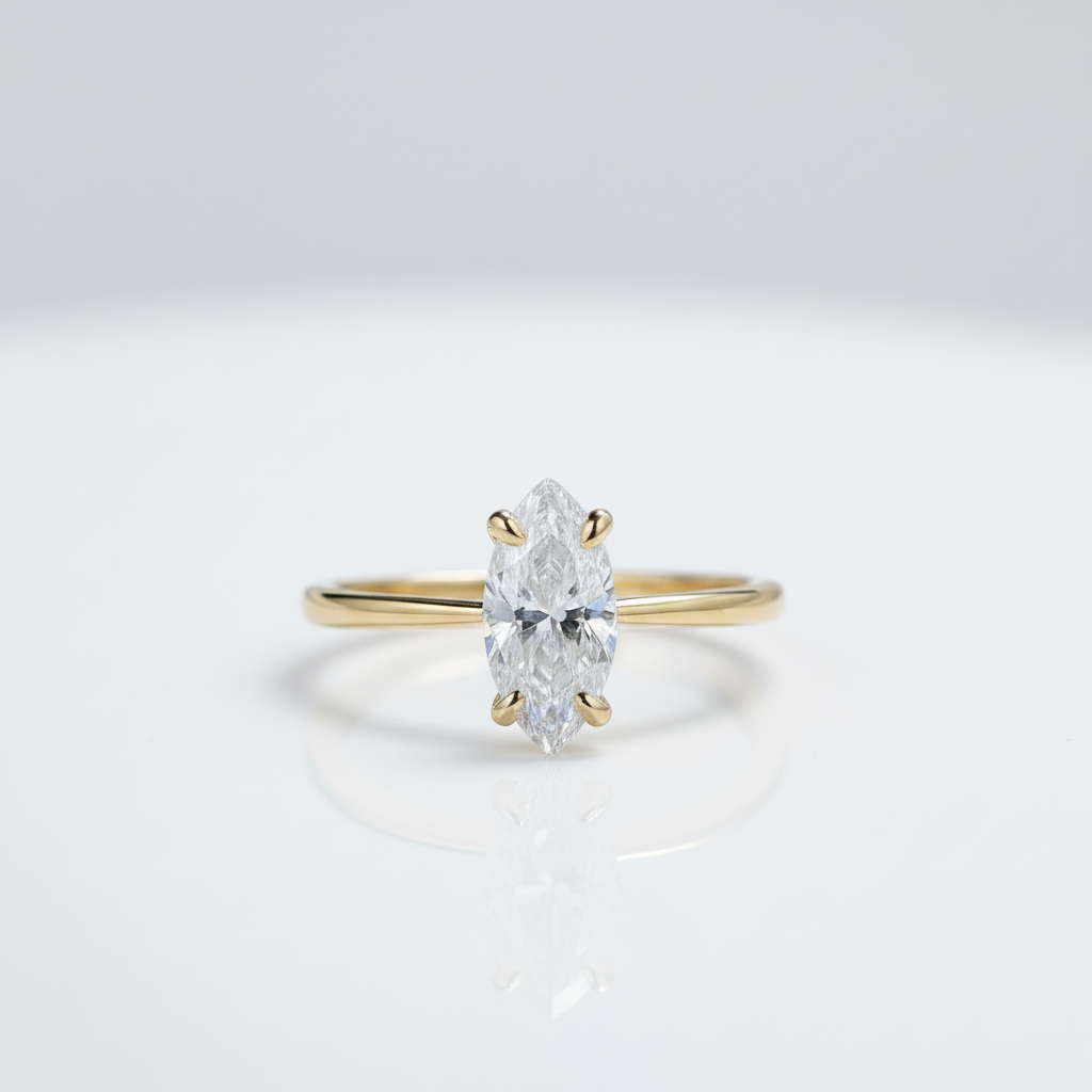 10K Yellow Gold Marquise Cut Diamond Option Ring-Black Diamonds New York