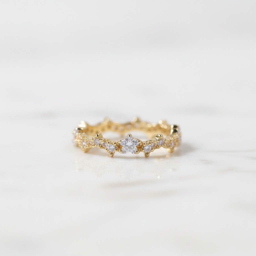 10k Yellow Gold Diamond Option Stackable Wedding Band-Black Diamonds New York
