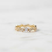 10k Yellow Gold Diamond Option Stackable Wedding Band-Black Diamonds New York