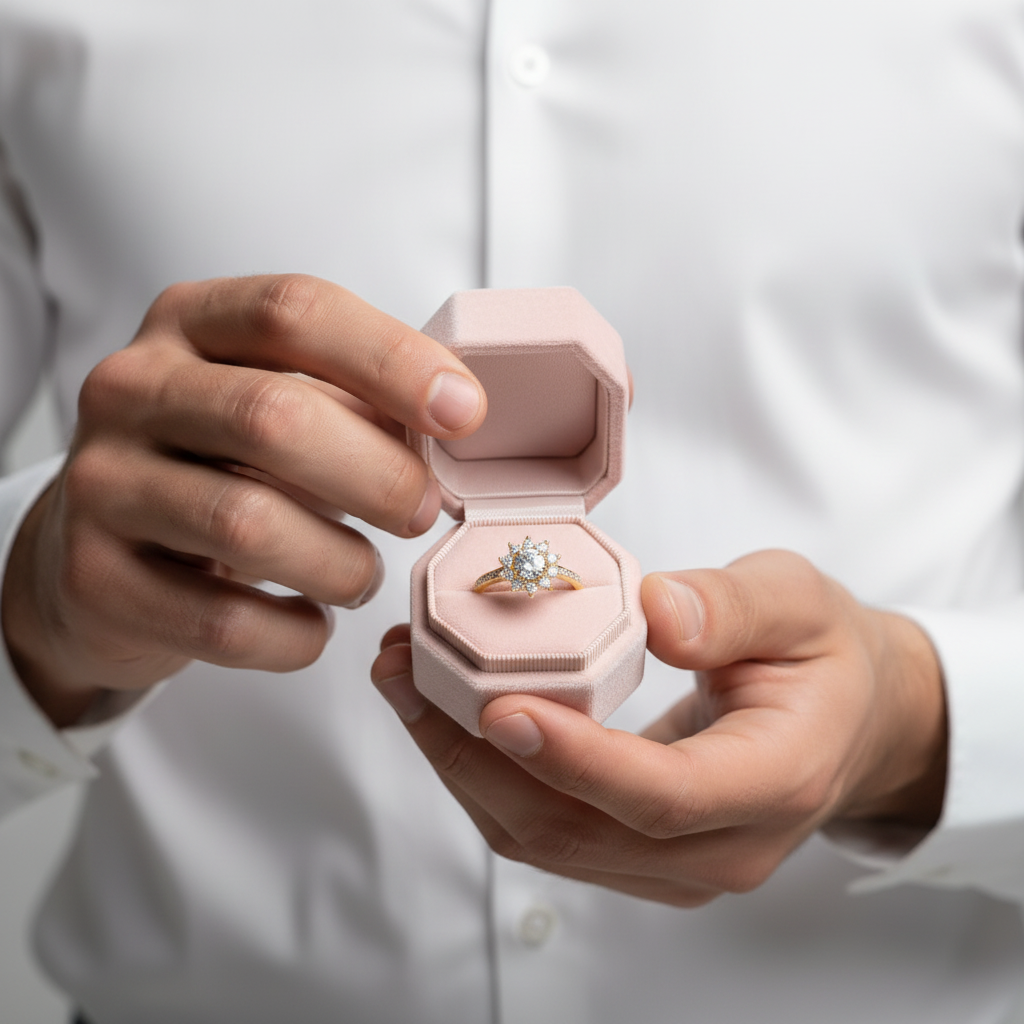 10k Yellow Gold Round Diamond Option Sunflower Shaped Engagement Ring-Black Diamonds New York