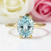 10k Yellow Gold Solitaire Diamond Engagement Ring-Black Diamonds New York