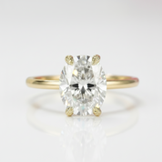 10k Yellow Gold Solitaire Diamond Option Engagement Ring-Black Diamonds New York