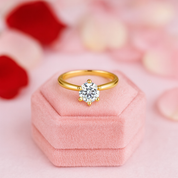 10k Gold 0.8 Ct Round Diamond Solitaire Engagement Ring-Black Diamonds New York