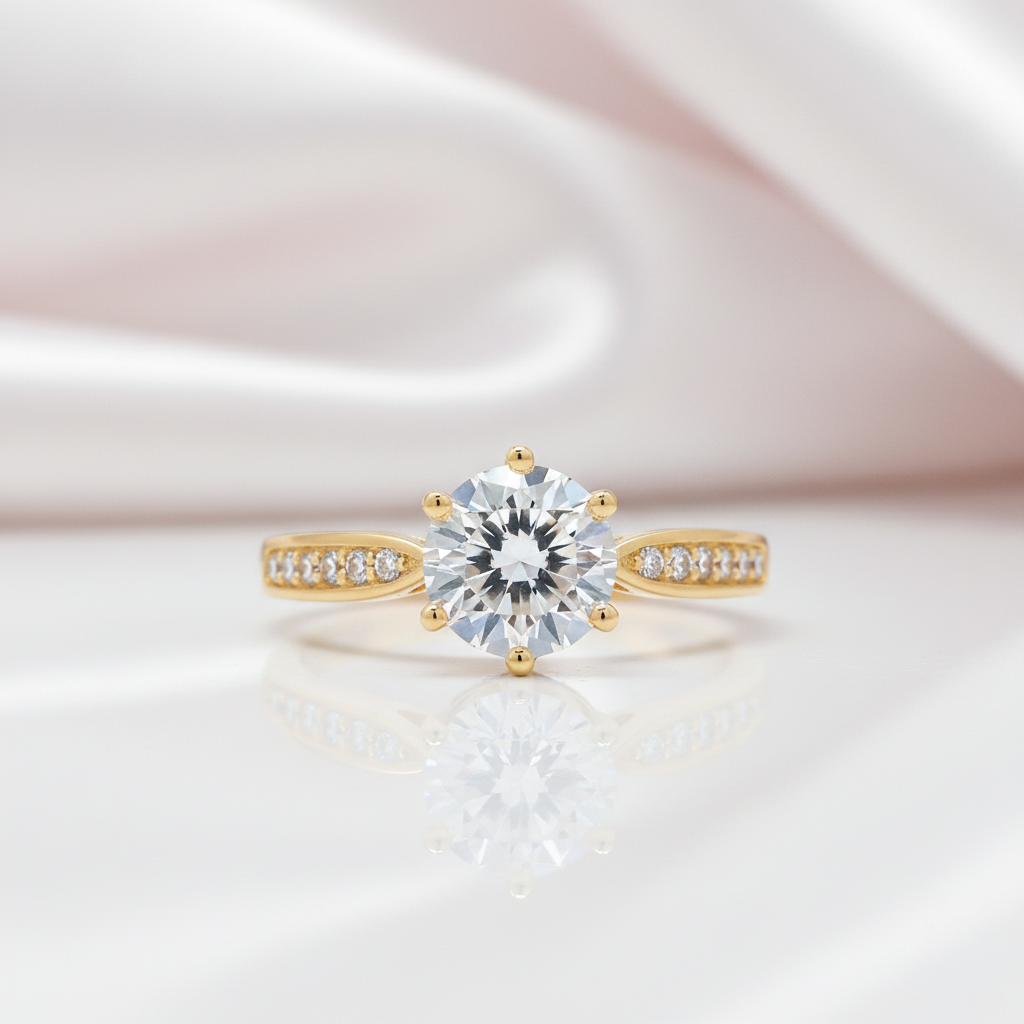 10K Solid Gold 1.0 Ct Diamond Option Engagement Ring-Black Diamonds New York