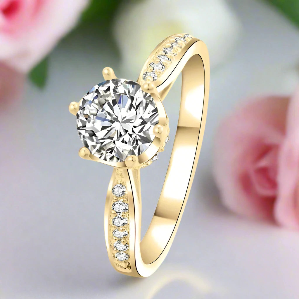 10K Solid Gold 1.0 Ct Diamond Engagement Ring-Black Diamonds New York