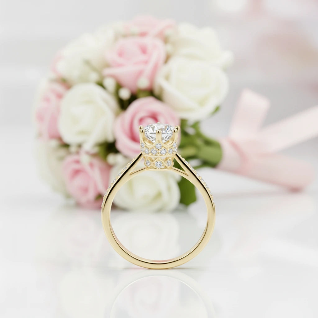 10K Solid Gold 1.0 Ct Diamond Option Engagement Ring-Black Diamonds New York