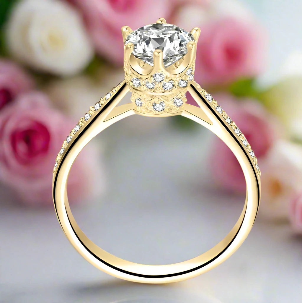 10K Solid Gold 1.0 Ct Diamond Engagement Ring-Black Diamonds New York