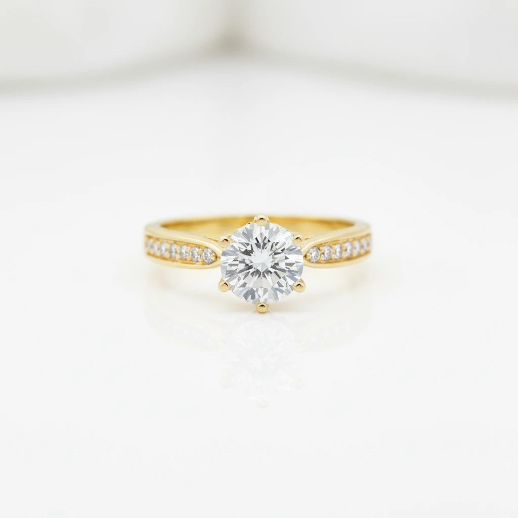 10K Solid Gold 1.0 Ct Diamond Option Engagement Ring-Black Diamonds New York