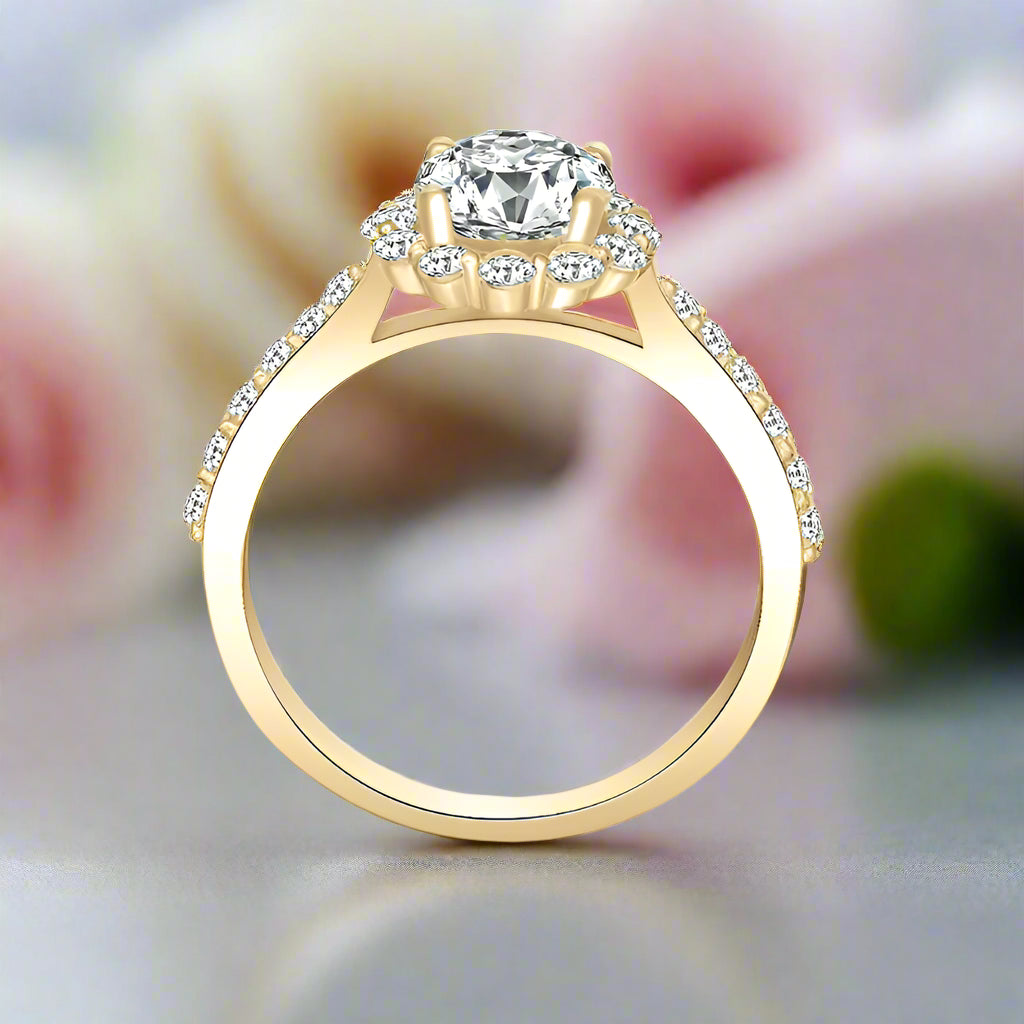 10k Solid Gold 1.0 Ct Round Cut Diamond Engagement Ring-Black Diamonds New York