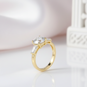 10k Solid Gold 1.2 Ct Round Diamond Option Three Stone Engagement Ring-Black Diamonds New York