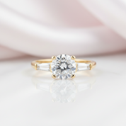 10k Solid Gold 1.2 Ct Round Diamond Option Three Stone Engagement Ring-Black Diamonds New York