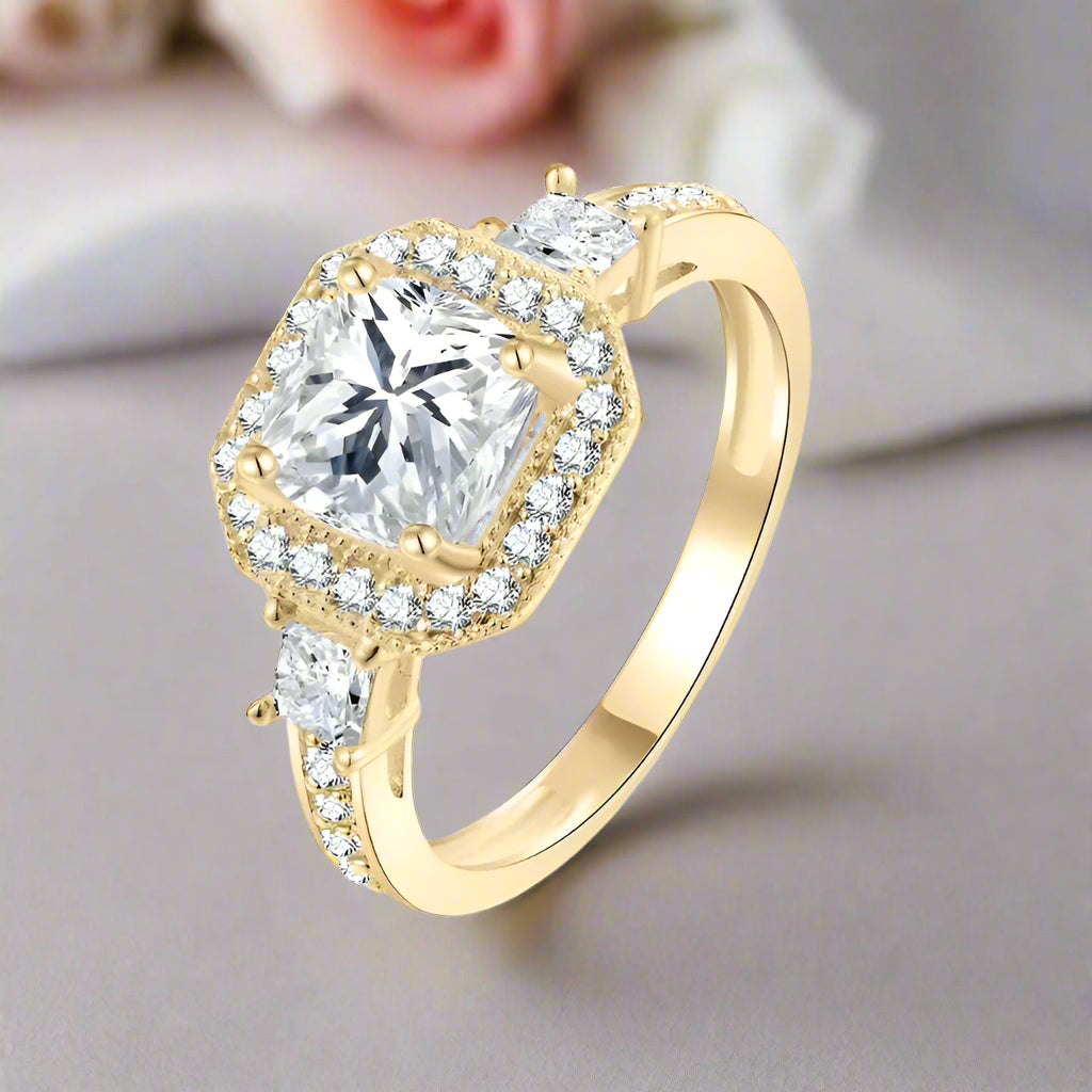 10k Solid Gold 2.0 Ct Cushion Cut Diamond Engagement Ring-Black Diamonds New York