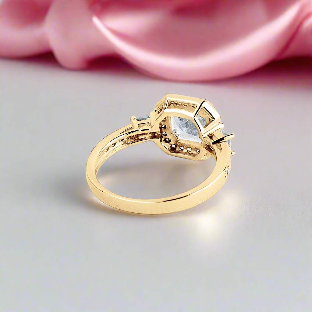 10k Solid Gold 2.0 Ct Cushion Cut Diamond Engagement Ring-Black Diamonds New York