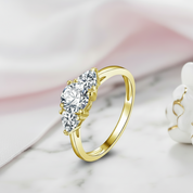 10k Solid Gold Three Stone Diamond Option Engagement Ring-Black Diamonds New York
