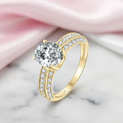 10k Yellow Gold 2.0 Ct Oval Cut Diamond Option Engagement Ring-Black Diamonds New York