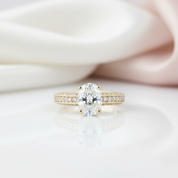 10k Yellow Gold 2.0 Ct Oval Cut Diamond Option Engagement Ring-Black Diamonds New York