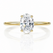 10k Yellow Gold Diamond Option Engagement Ring-Black Diamonds New York