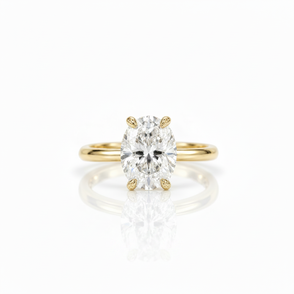 10k Yellow Gold Solitaire Diamond Option Engagement Ring-Black Diamonds New York