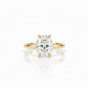 10k Yellow Gold Solitaire Diamond Option Engagement Ring-Black Diamonds New York