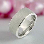 10mm Men's Plain Brushed Ring Band-Black Diamonds New York