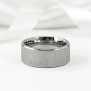 10mm Men's Plain Brushed Ring Band-Black Diamonds New York