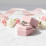 1.18 ctw Oval Cut Moss Agate Antique Bridal Engagement Ring-Black Diamonds New York