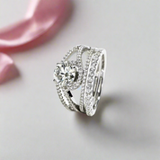 1.2 Ct Round Diamond Engagement Ring Set-Black Diamonds New York