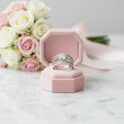 1.2 Ct Round Diamond Option Engagement Ring Set-Black Diamonds New York