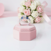 1.24 Ct Princess Cut Clear & Blue Diamond Ring-Black Diamonds New York