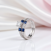 1.24 Ct Princess Cut Clear & Blue Diamond Ring-Black Diamonds New York