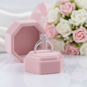 1.25 Ct Fancy Pink Diamond Option 6 Claws Engagement Ring-Black Diamonds New York