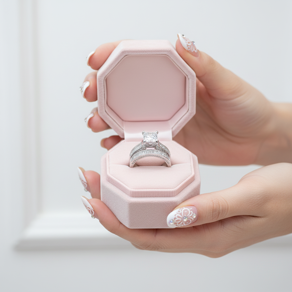 1.25ct Princess Cut Diamond Bridal Ring Set-Black Diamonds New York