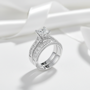 1.25ct Princess Cut Diamond Bridal Ring Set-Black Diamonds New York